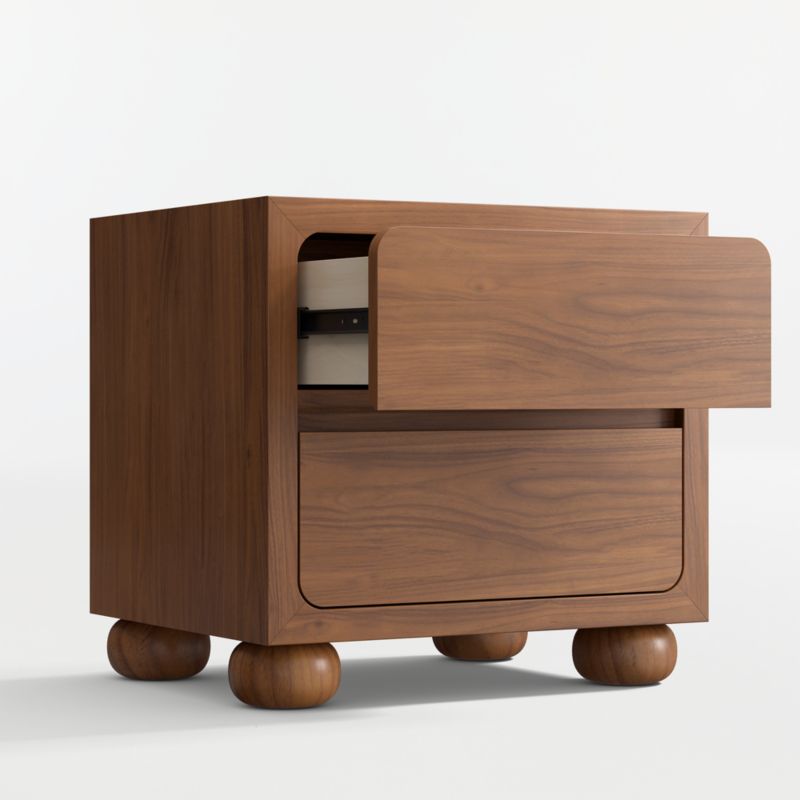 Set of 2 Emery 23" Walnut Wood 2-Drawer Kids Nightstand - image 3 of 7