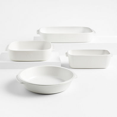 View Emile Henry x Crate & Barrel 4-Piece Cream Ceramic Bakeware Set details