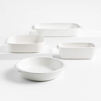 Emile Henry x Crate & Barrel 4-Piece Cream Ceramic Bakeware Set