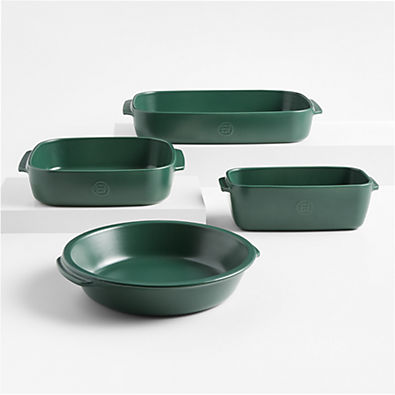 View Emile Henry x Crate & Barrel 4-Piece Green Ceramic Bakeware Set details