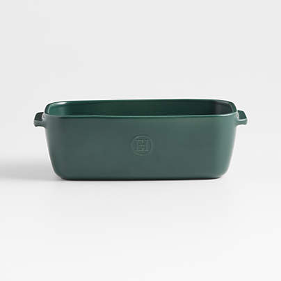 Emile Henry x Crate & Barrel Green Ceramic Loaf Pan