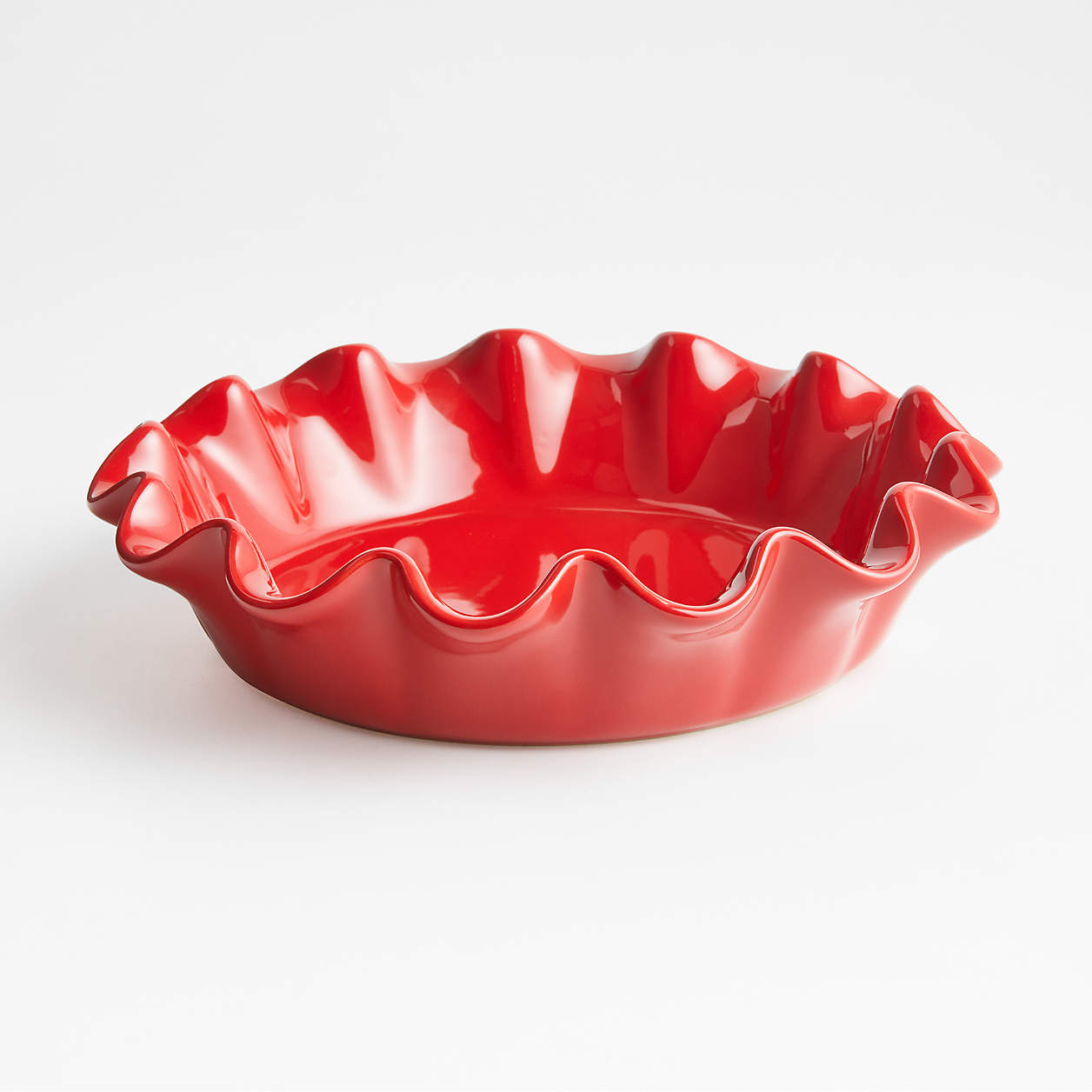 Emile Henry Burgundry Ruffled Deep Ceramic Pie Dish + Reviews | Crate ...