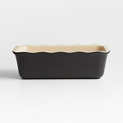 View Emile Henry Matte Black Ceramic Loaf Pan details