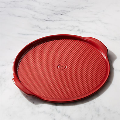 View Emile Henry Red Ribbed Pizza Stone details