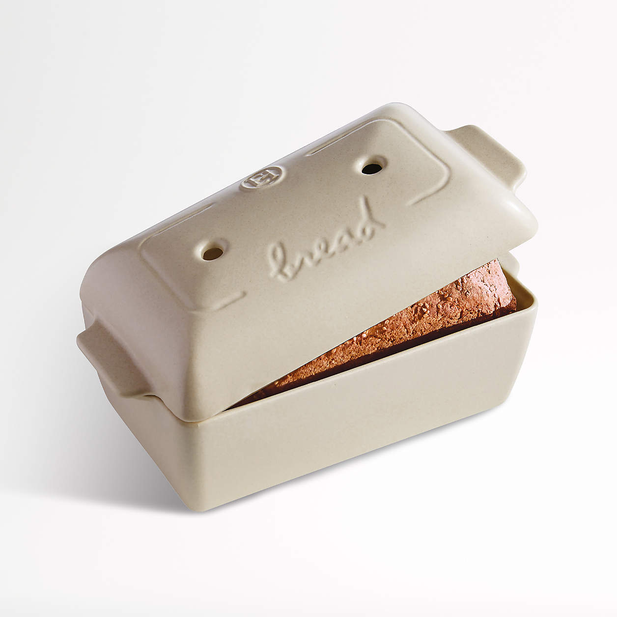 Emile Henry Linen Bread Loaf Baker with Lid Crate & Barrel