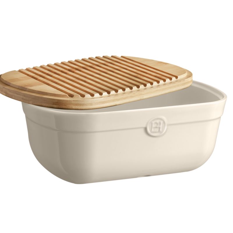 Emile Henry Clay Ceramic Bread Box with Bamboo Lid - image 2 of 3