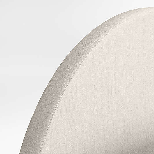Emma Cream Upholstered Kids Twin Headboard with Natural Wood Base