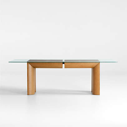 Emma Wood And Glass Top Dining Table, Glass Top Dining Table For 8
