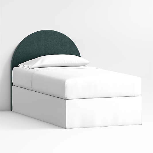 Emma Jungle Green Upholstered Arched Kids Full Headboard
