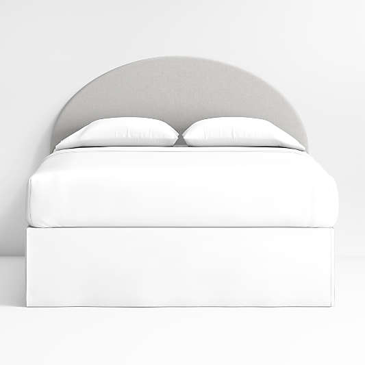 Emma Grey Upholstered Arched Kids Full Headboard