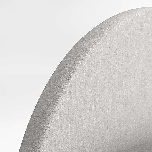 Emma Grey Upholstered Kids Headboard with Natural Wood Base