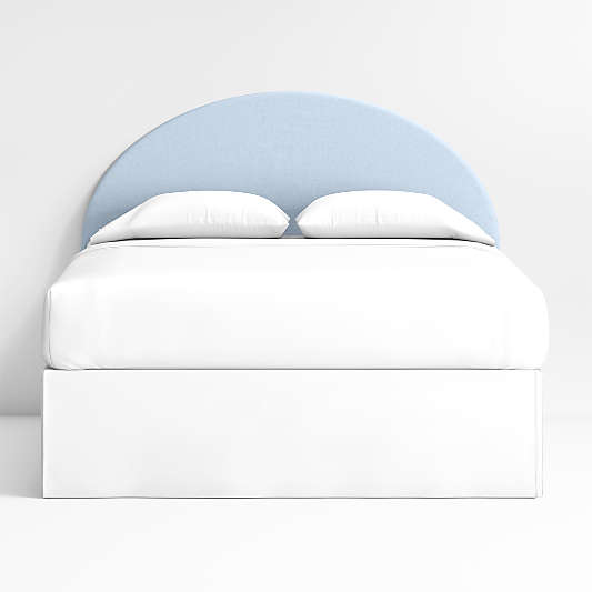 Emma Light Blue Upholstered Arched Kids Full Headboard