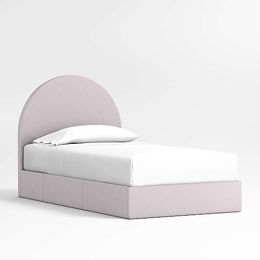 Emma Lilac Upholstered Arched Kids Storage Bed