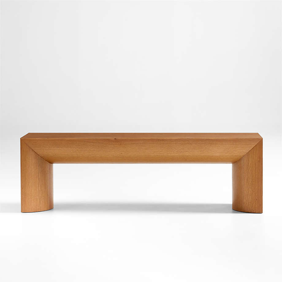 Emma Oak Wood Dining Bench + Reviews Crate & Barrel