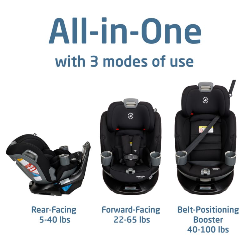 Maxi-Cosi ® Emme 360 ™ Rotating All-in-One Midnight Black Convertible Baby Car Seat - image 7 of 9