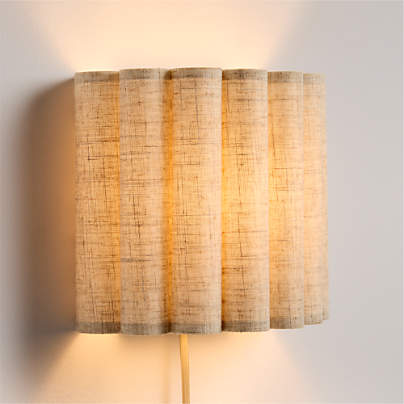 Emme Pleated Linen Plug-In Wall Sconce