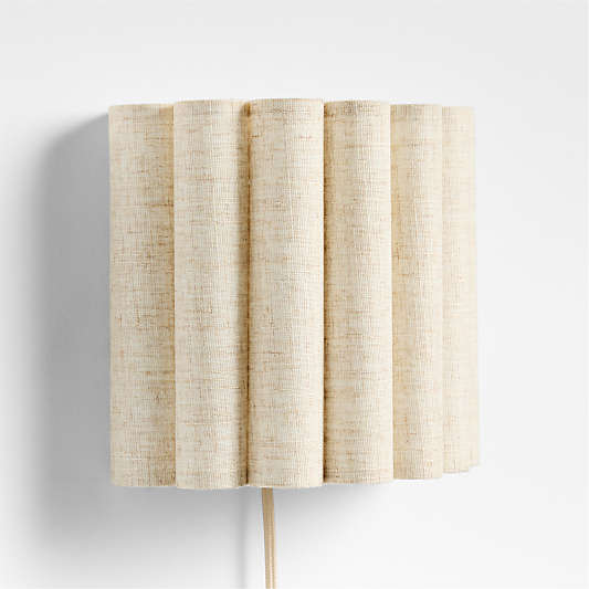 Emme Pleated Linen Plug-In Wall Sconce