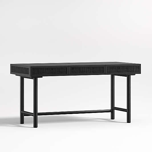 Emmer 60" Charcoal Oak Desk with Outlet