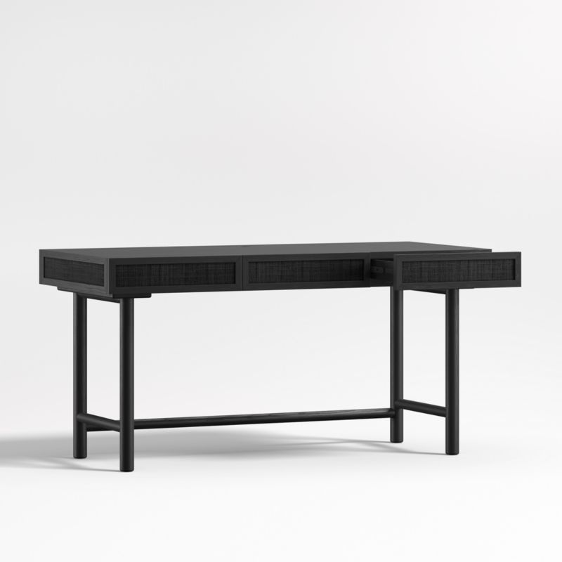 Emmer 60" Charcoal Oak Desk with Outlet - image 7 of 10