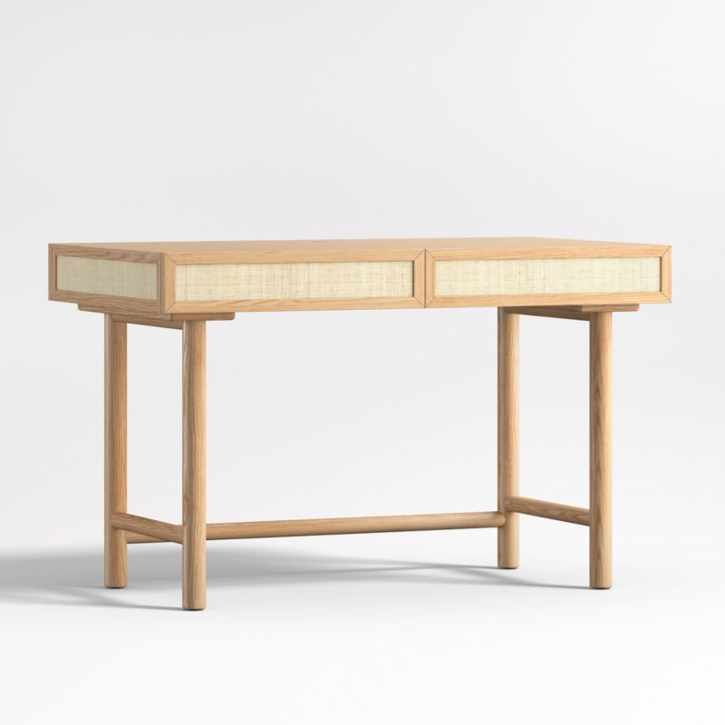 Emmer 48" Natural Oak Desk with Outlet - image 4 of 9