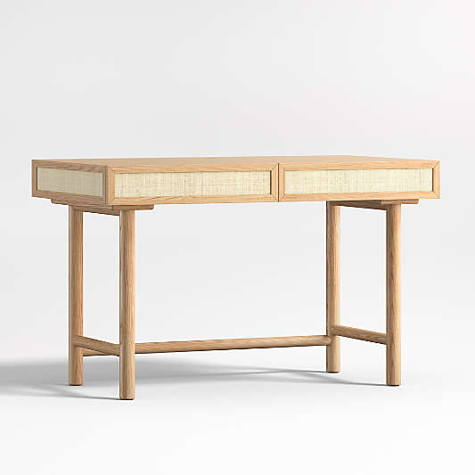 Emmer 48" Natural Oak Desk with Outlet