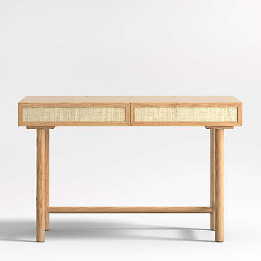 Emmer 48" Natural Oak Desk with Outlet