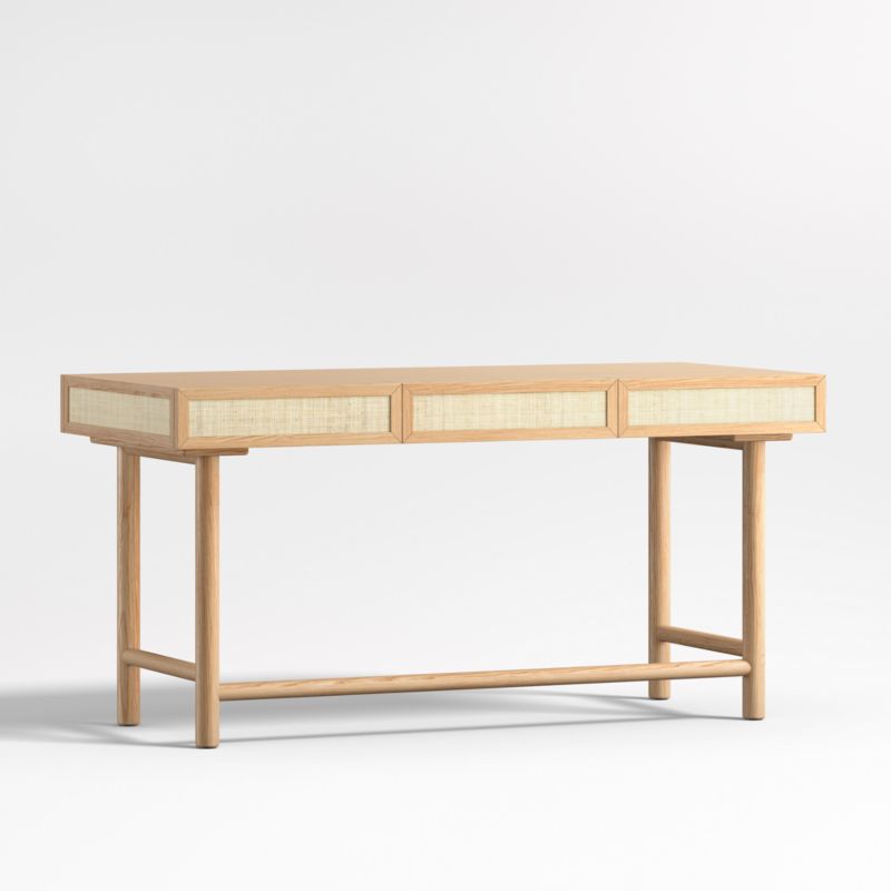 Emmer 60" Natural Oak Desk with Outlet - image 6 of 10