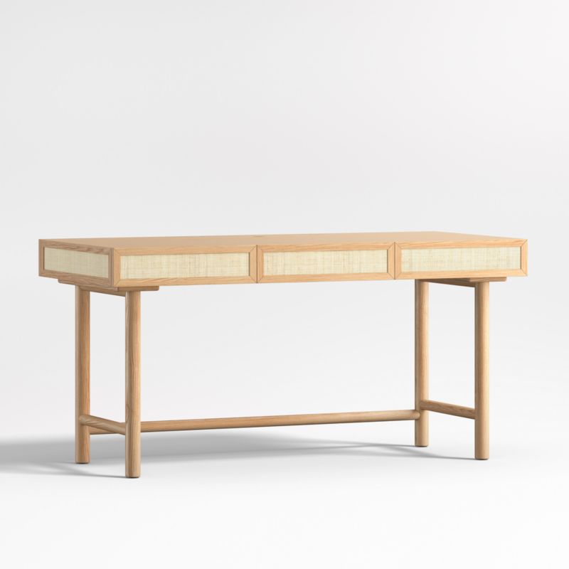 Emmer 60" Natural Oak Desk with Outlet - image 5 of 10