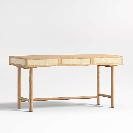 Emmer 60" Natural Oak Desk with Outlet