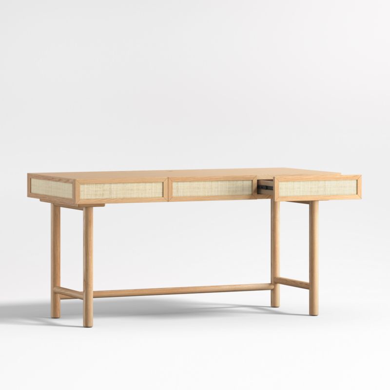 Emmer 60" Natural Oak Desk with Outlet - image 8 of 10