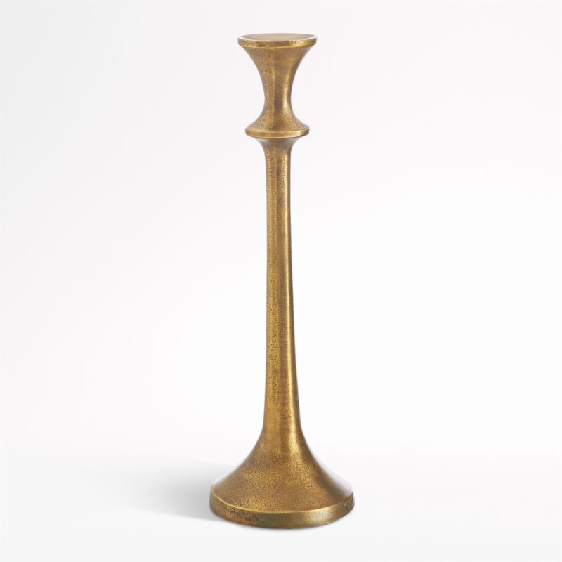 Emmett Antique Brass Taper Candle Holder 12 + Reviews | Crate & Barrel