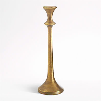 View Emmett Antique Brass Taper Candle Holder 12" details