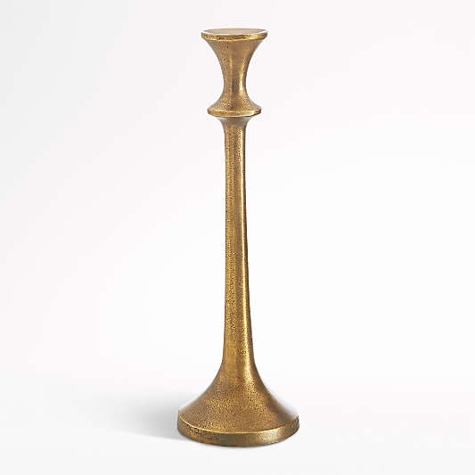 Emmett Antique Brass Taper Candle Holder 12"