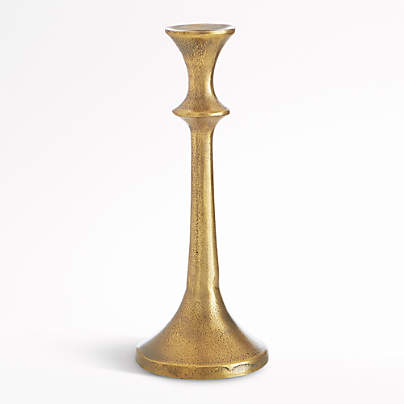 Emmett Antique Brass Taper Candle Holder 9.25"