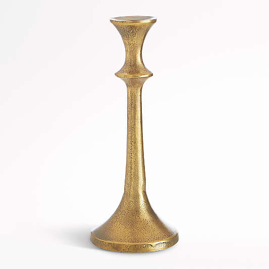 Emmett Antique Brass Taper Candle Holder 9.25"