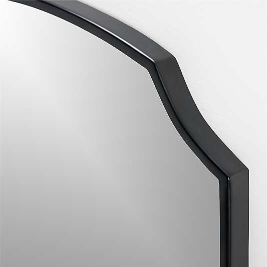 Emmy Narrow Black Arch Floor Mirror 32"x76"