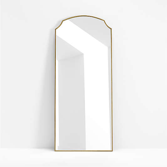 Emmy Narrow Brass Arch Floor Mirror 32"x76.25"