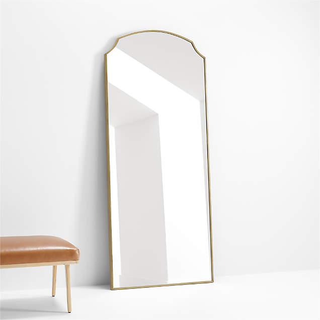 Aosta Brass Arch Cutout Floor Mirror + Reviews Crate & Barrel