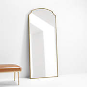 Edge Walnut Arch Rectangle Floor Mirror 32"x76"