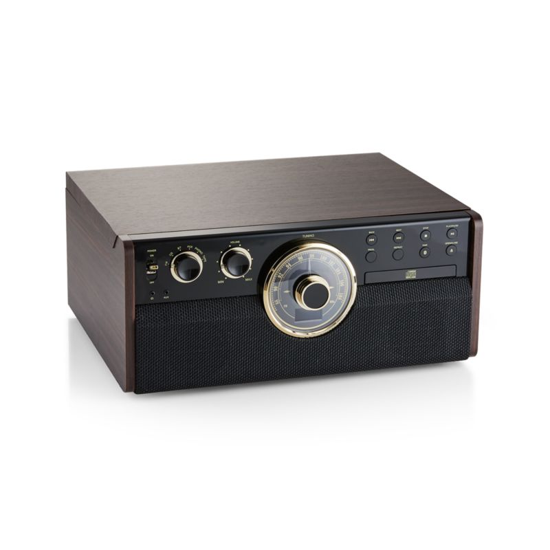 Espresso Mid Century Modern 6-in-1 Bluetooth Record Player