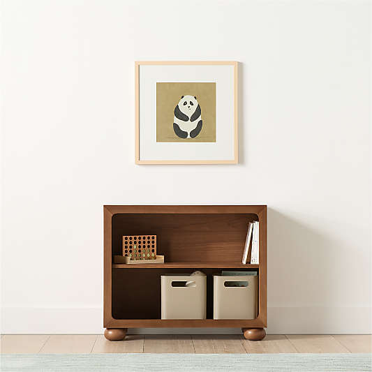 Emery Walnut Wood 2-Shelf Kids Bookcase