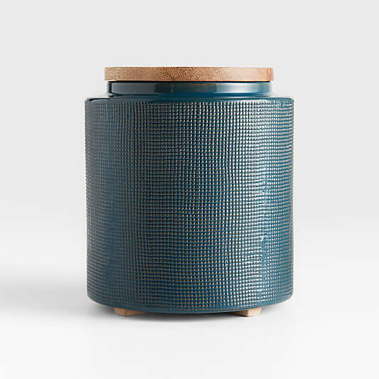 Ena Medium Ceramic Canister with Wood Lid