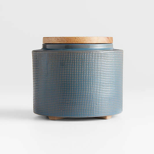 Ena Small Ceramic Canister with Wood Lid