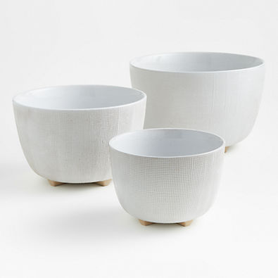 View Ena White Ceramic Mixing Bowls, Set of 3 details