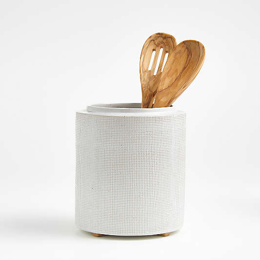 White Utensil Holders Crate & Barrel