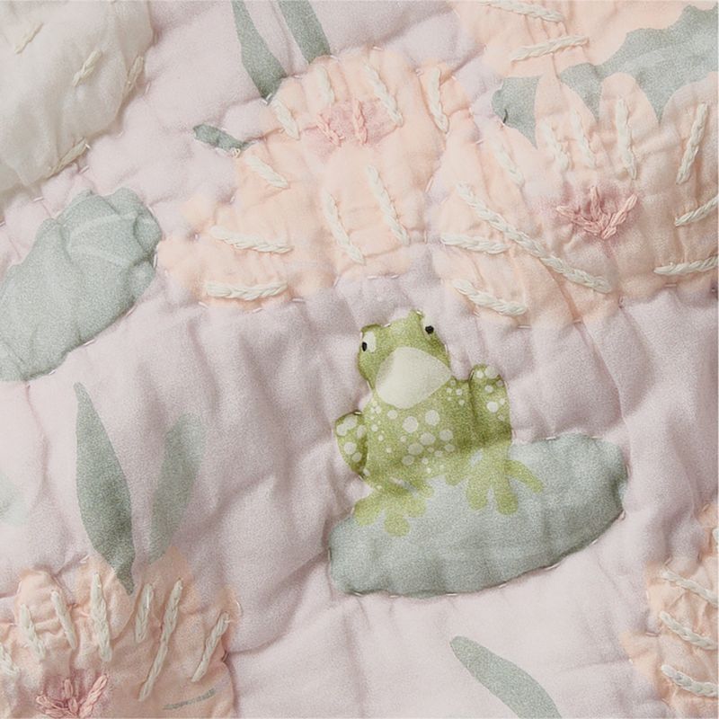 Enchanted Dreams Embroidered Organic Cotton Voile Baby Crib Quilt - image 6 of 7