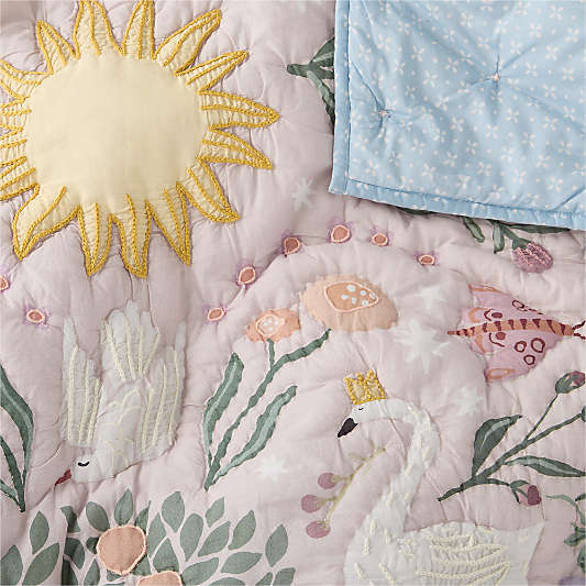 Enchanted Dreams Embroidered 100% Organic Cotton Voile Kids Quilt