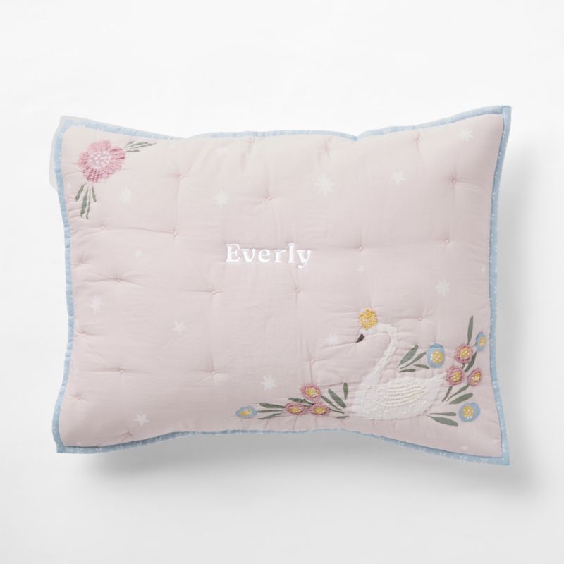 Enchanted Dreams Embroidered Organic Cotton Voile Kids Pillow Sham - image 1 of 3