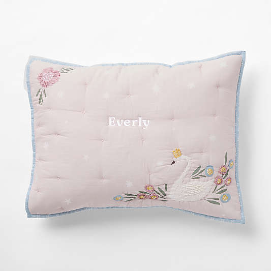 Enchanted Dreams Embroidered Organic Cotton Voile Kids Pillow Sham