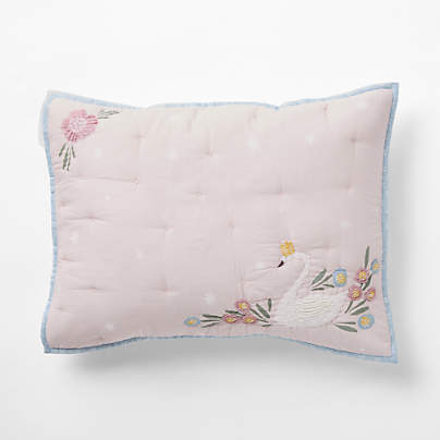 Enchanted Dreams Embroidered Organic Cotton Voile Kids Pillow Sham